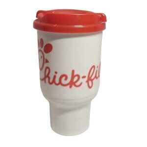 Chick-fil-a Advertising Plastic Travel Mug Cup Tumbler 20 Oz Red White NEW